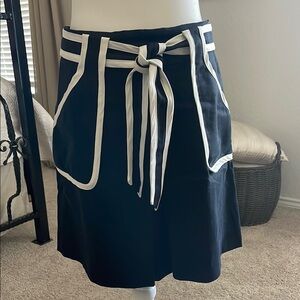 Black Skirt with White Trim and Tie